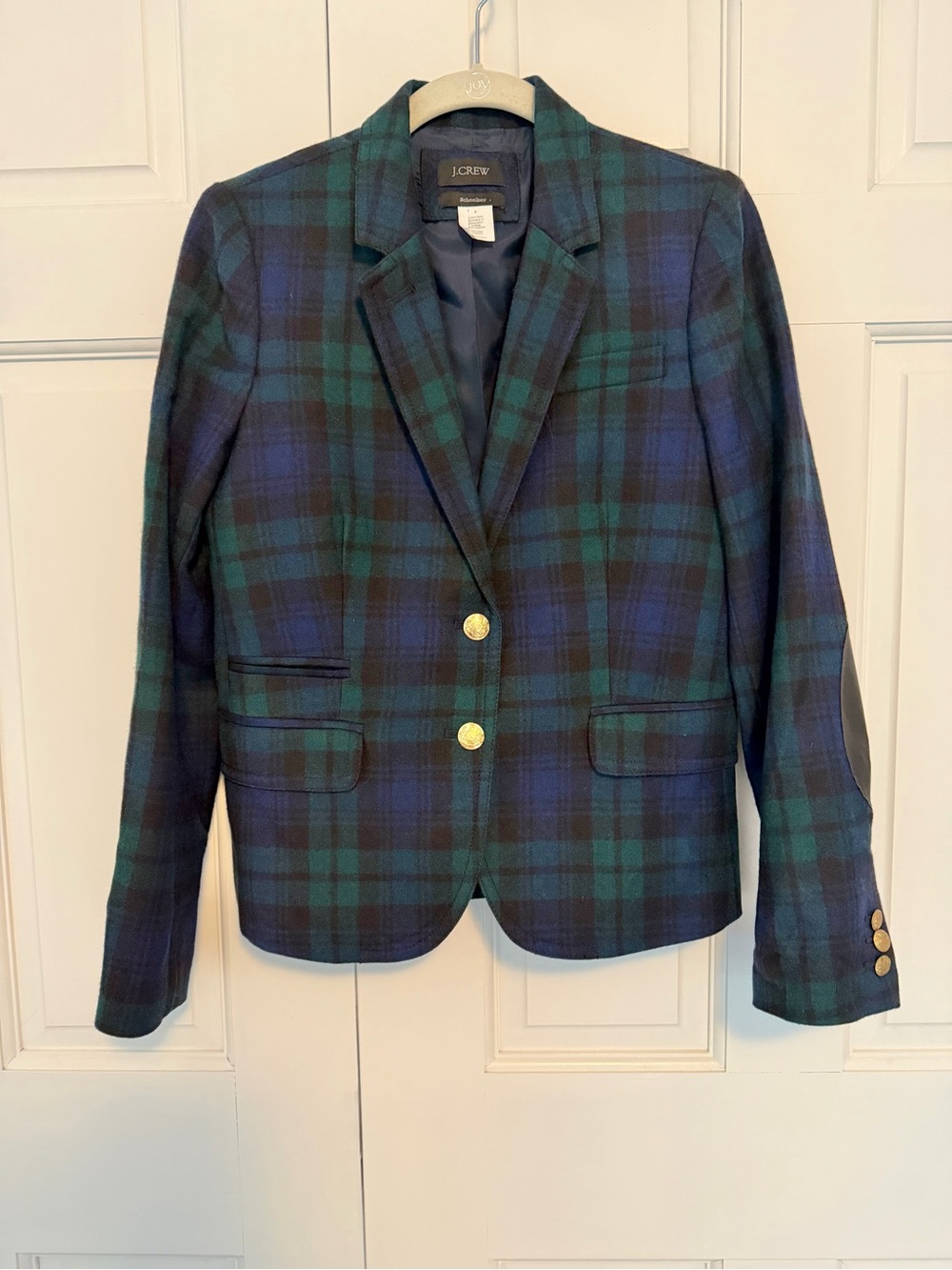 J.Crew Schoolboy Blazer Womens Size 6 Blackwatch Plaid 100% Wool Preppy Wool - Picture 2 of 9